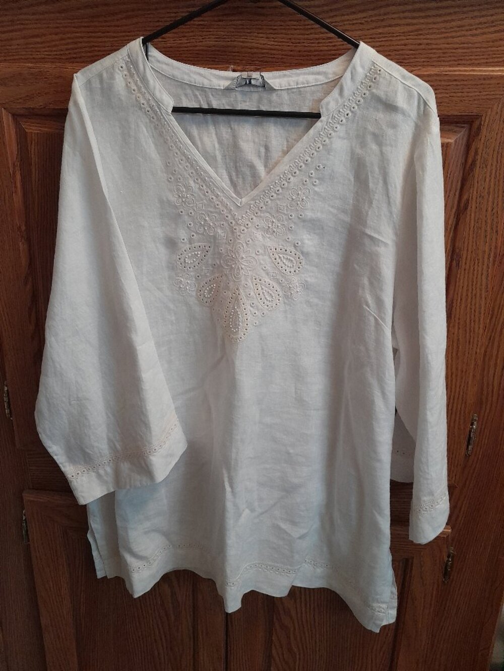 NWT Tommy Bahama Women's Linen Tunic Embroidered and Embellished Boho Size XL